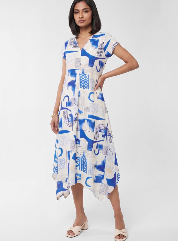 Women Printed Asymmetric Dress
