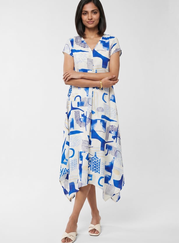 Women Printed Asymmetric Dress