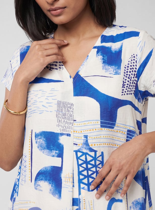 Women Printed Asymmetric Dress