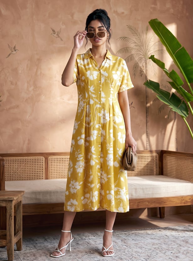 Women Printed Shirt Dress