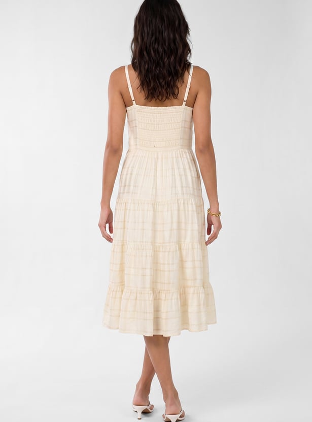 Women Striped Tiered Dress