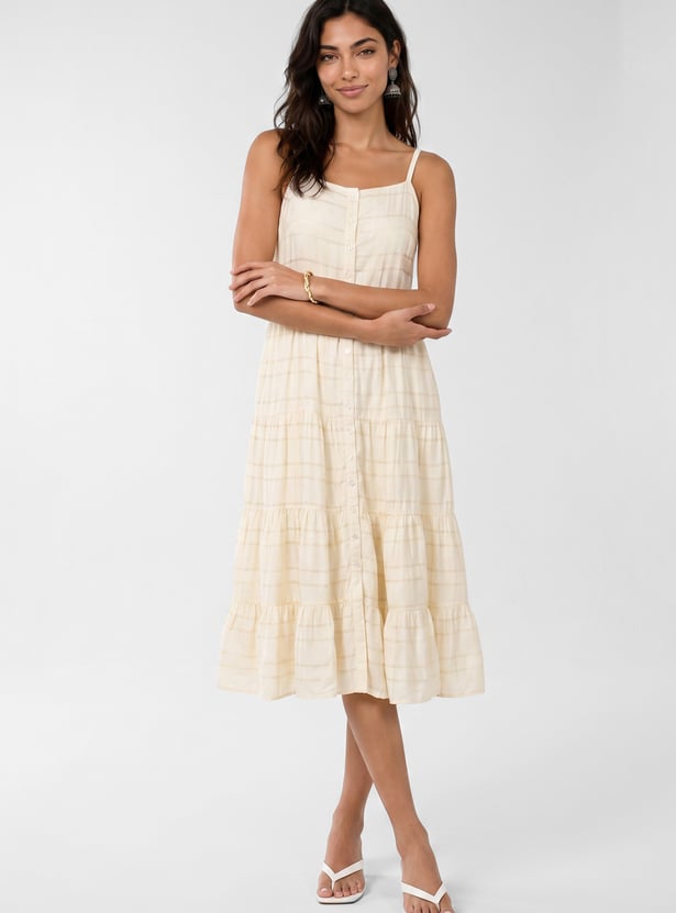 Women Striped Tiered Dress