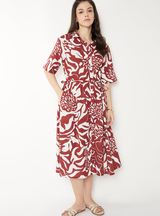 Women Printed Shirt Dress
