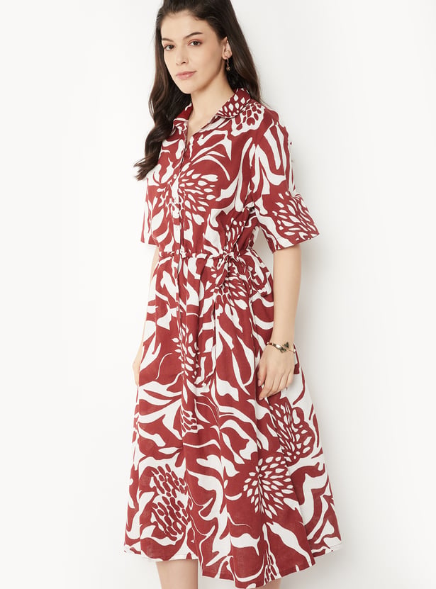 Women Printed Shirt Dress