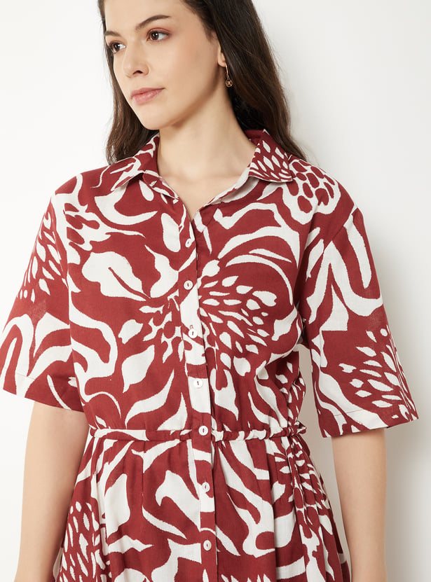 Women Printed Shirt Dress