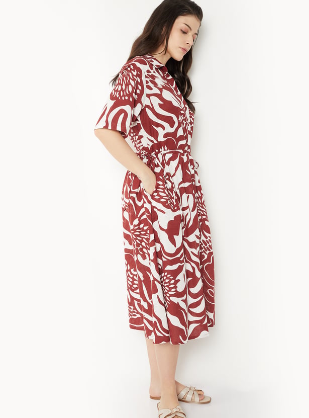 Women Printed Shirt Dress