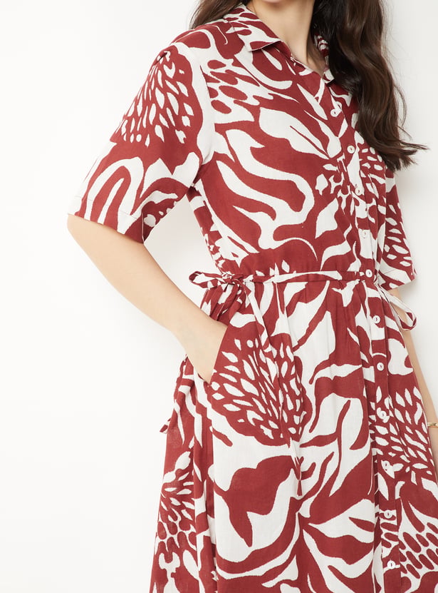 Women Printed Shirt Dress