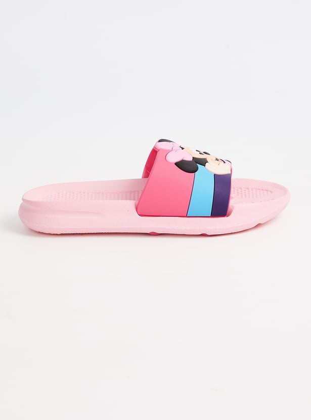 Girls Minnie Printed Sliders