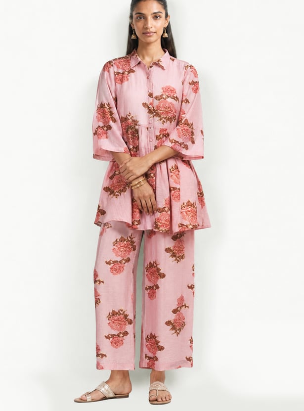 Women Floral Print Kurti Set