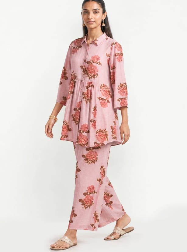 Women Floral Print Kurti Set