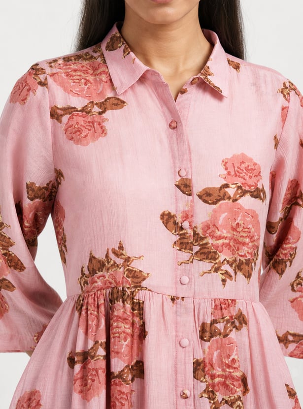 Women Floral Print Kurti Set