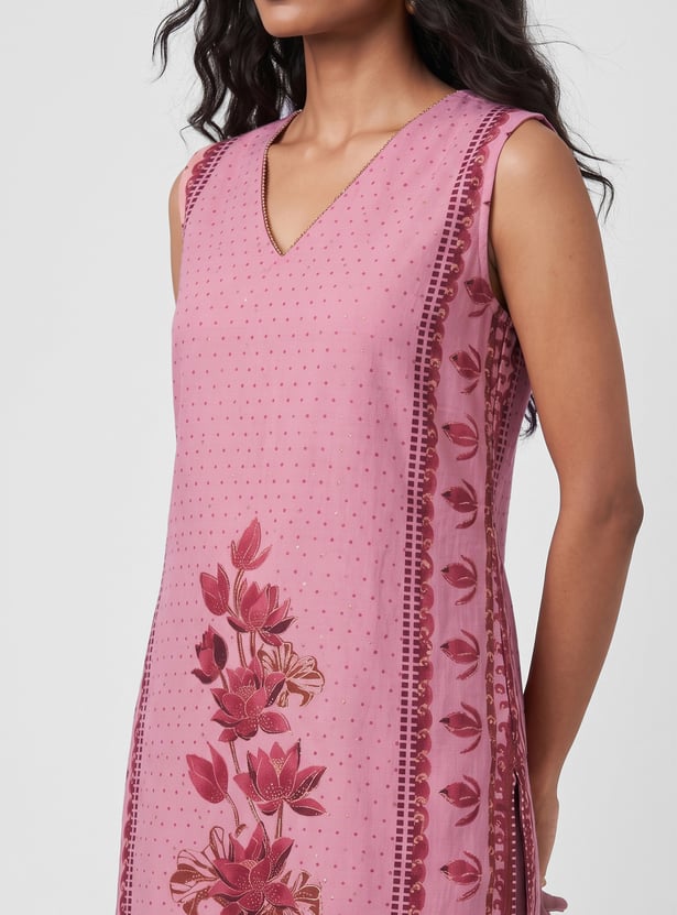 Women Floral Print Straight Kurta Set