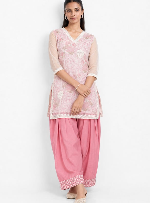 Women Floral Print Straight Kurta Set