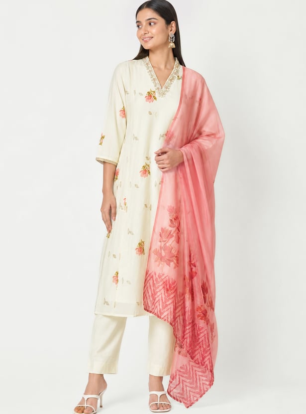 Women Floral Print A-line Kurta Set