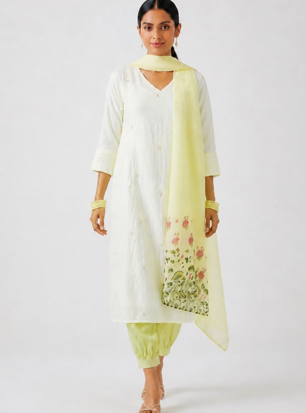 Women Embroidered A-line Kurta Set