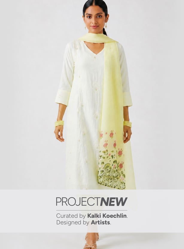 Women Embroidered A-line Kurta Set