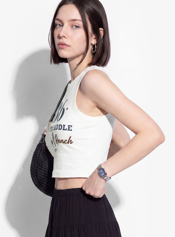 Women Printed Crop T-shirt