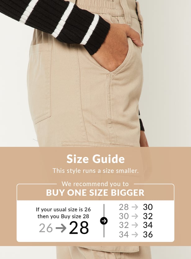 Women Solid Cargo Jeans