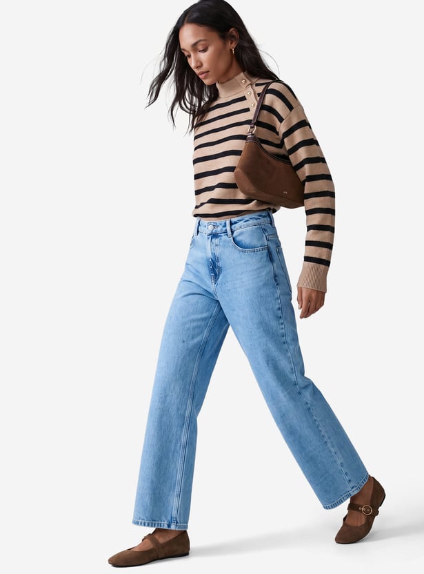 Men Washed Jeans High Rise
