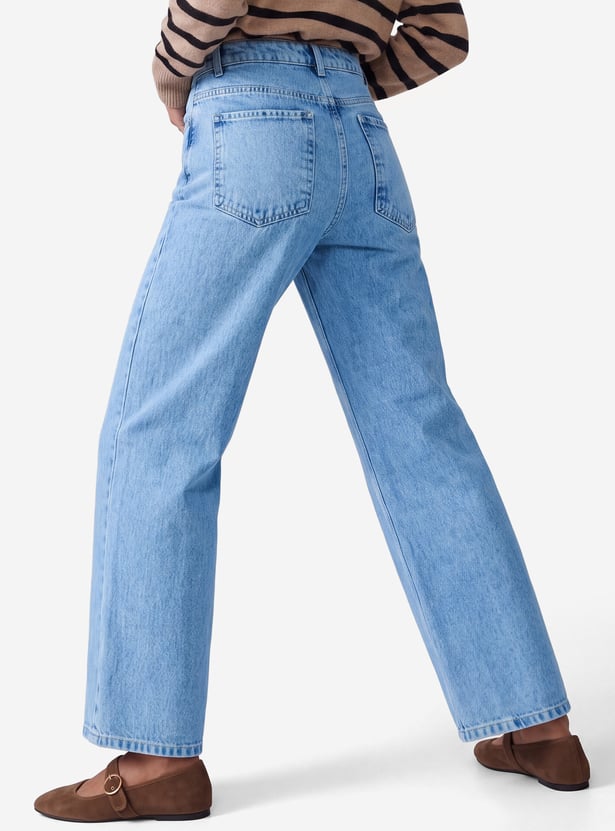 Men Washed Jeans High Rise
