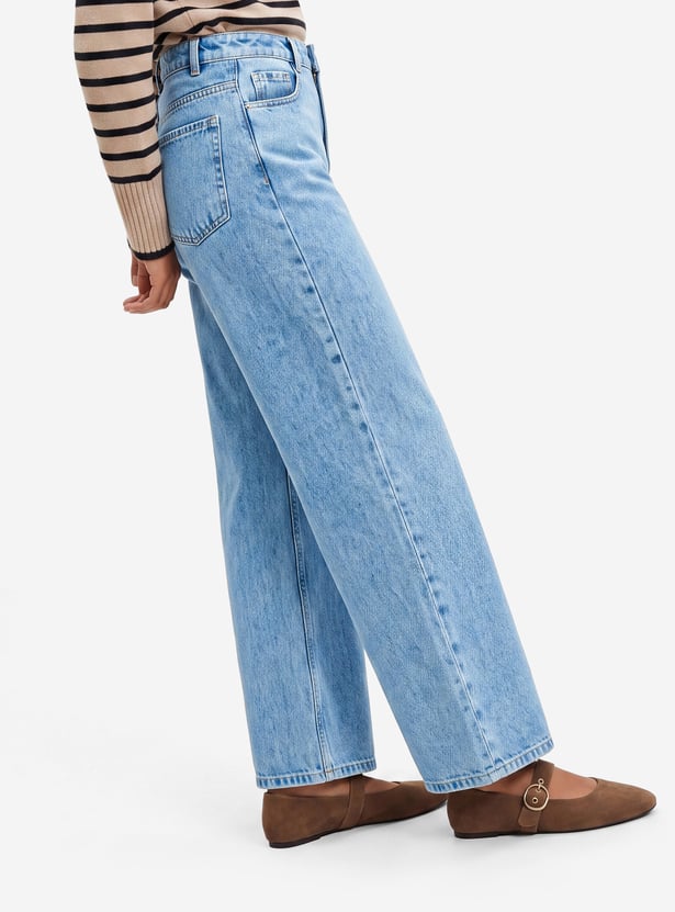 Men Washed Jeans High Rise