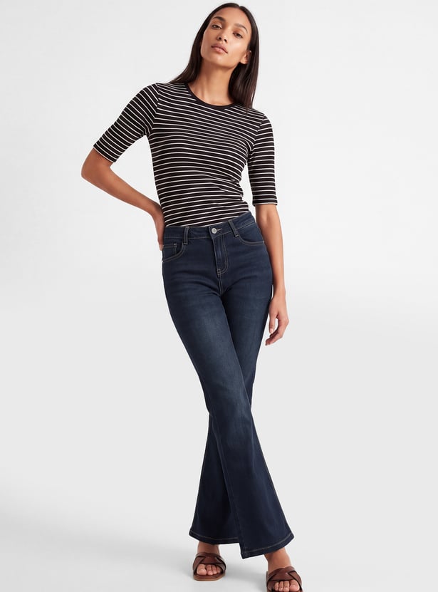 Women High-Rise Kick Flare Jeans