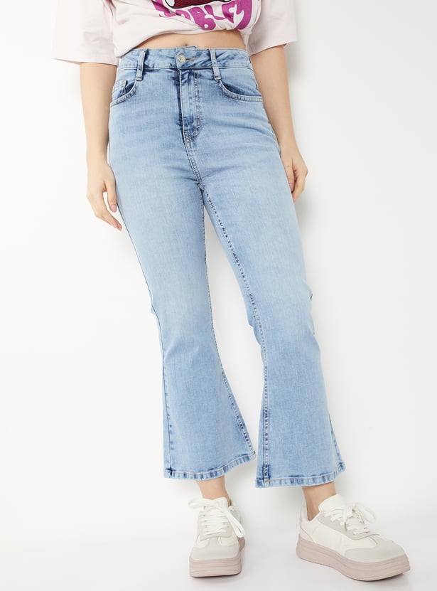 Women Light Wash Clean Look Jeans