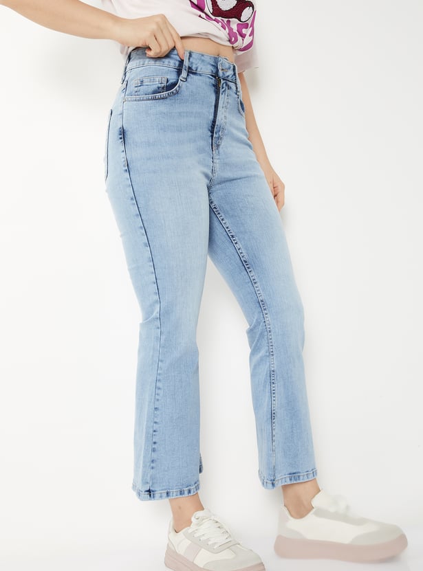 Women Light Wash Clean Look Jeans