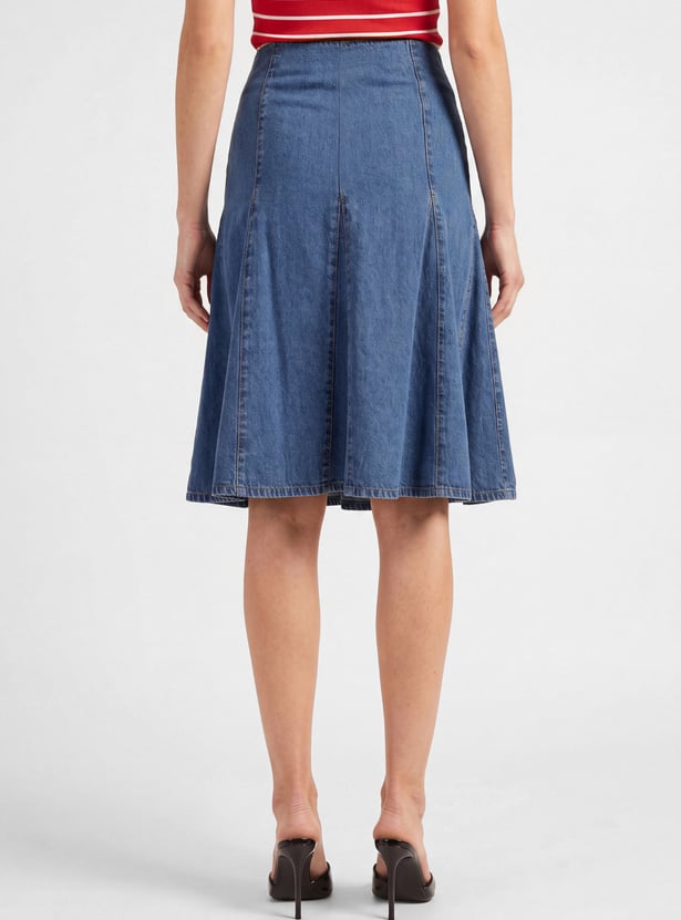 Women Solid Skater Skirt