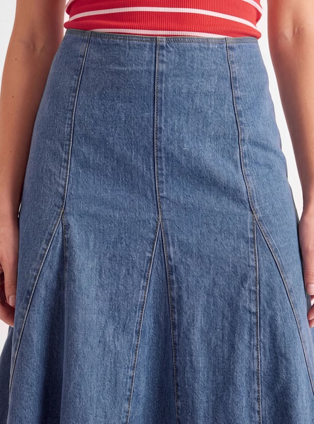 Women Solid Skater Skirt