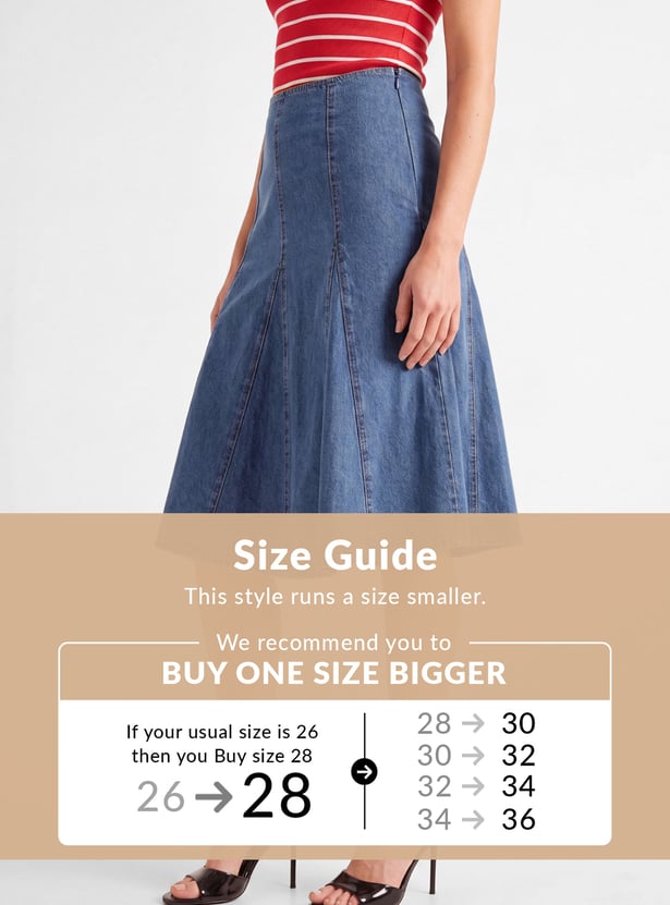 Women Solid Skater Skirt