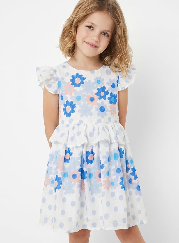 Girls Floral Print Dress