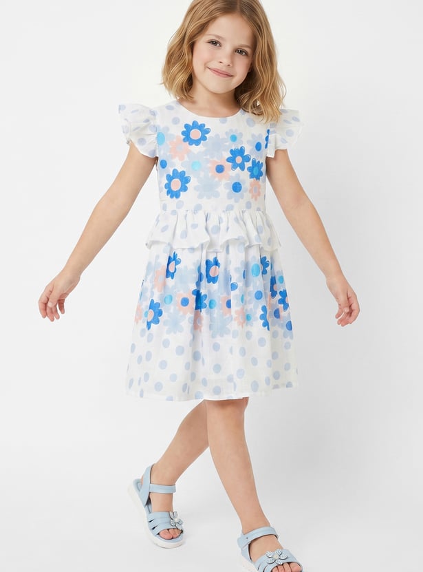 Girls Floral Print Dress
