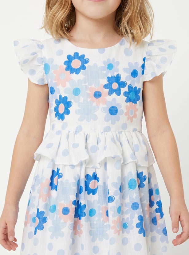 Girls Floral Print Dress
