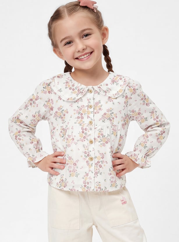 Girls Floral Print Top