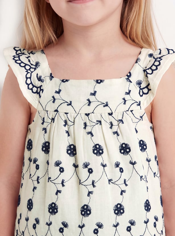 Girls Embroidered Trousers Set