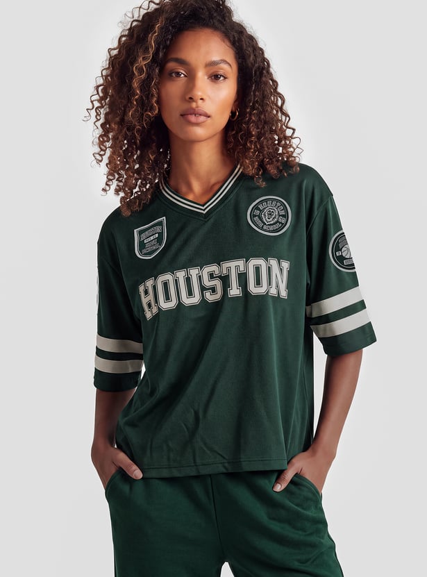 Women Houston Printed Sports T-shirt
