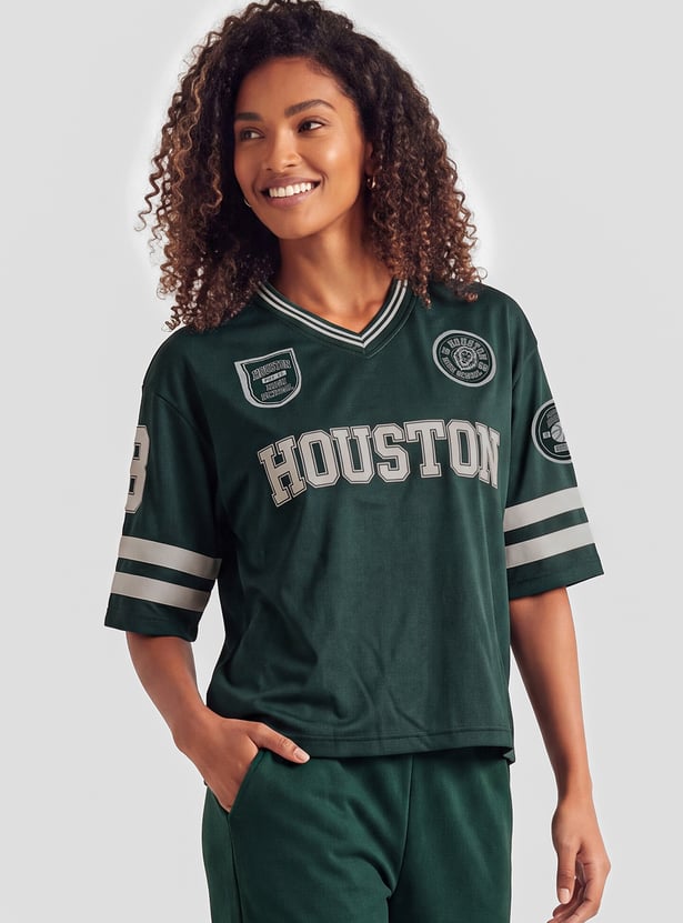 Women Houston Printed Sports T-shirt