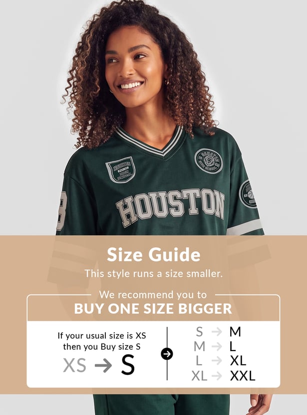 Women Houston Printed Sports T-shirt