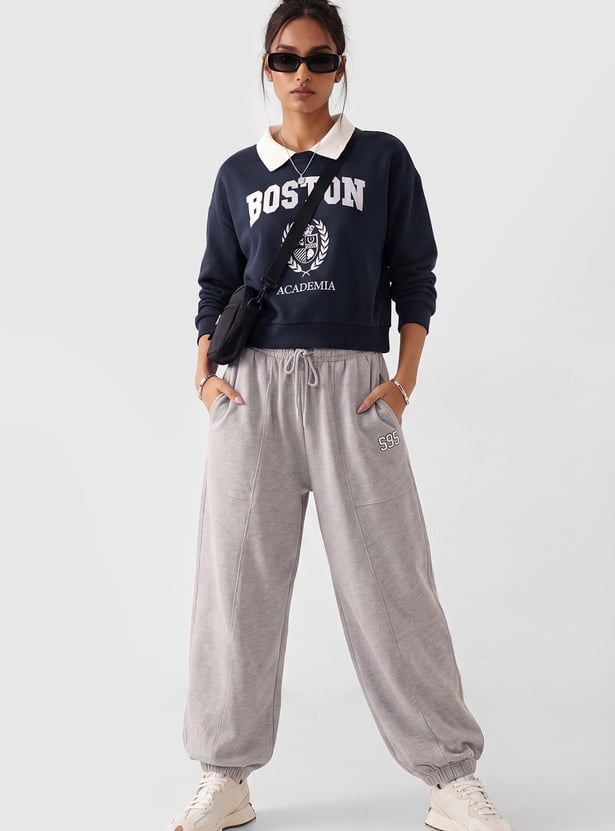 Women Printed Boxy Sweatshirt
