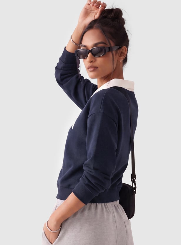 Women Printed Boxy Sweatshirt