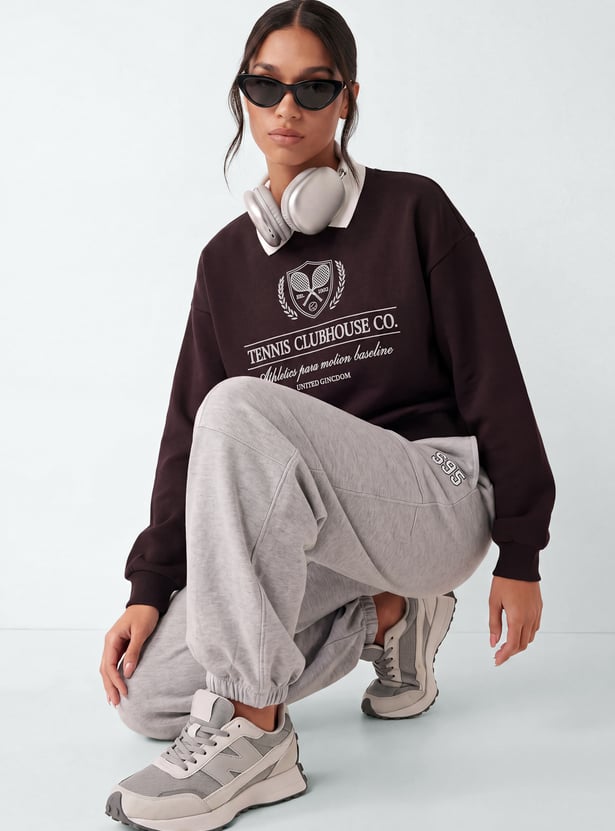 Women Printed Boxy Sweatshirt