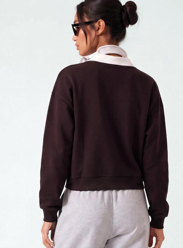 Women Printed Boxy Sweatshirt