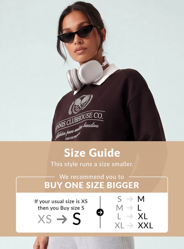 Women Printed Boxy Sweatshirt