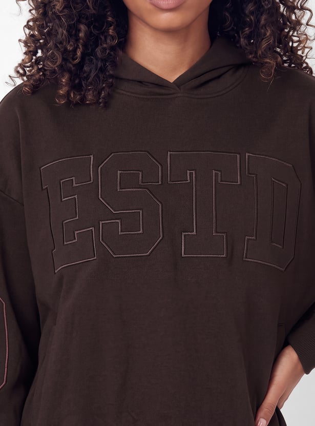 Women Athleisure Applique Hoodie