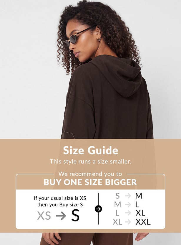 Women Athleisure Applique Hoodie