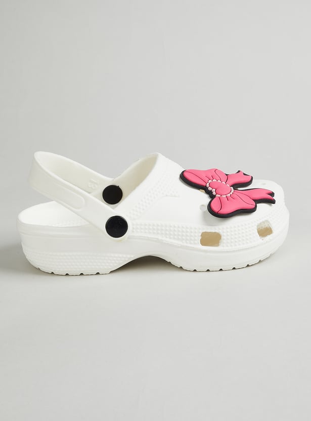Girls Bow Design Clogs with Charms