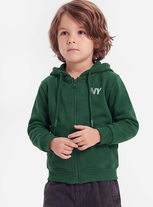 Boys NY Printed Zipper Hoodie