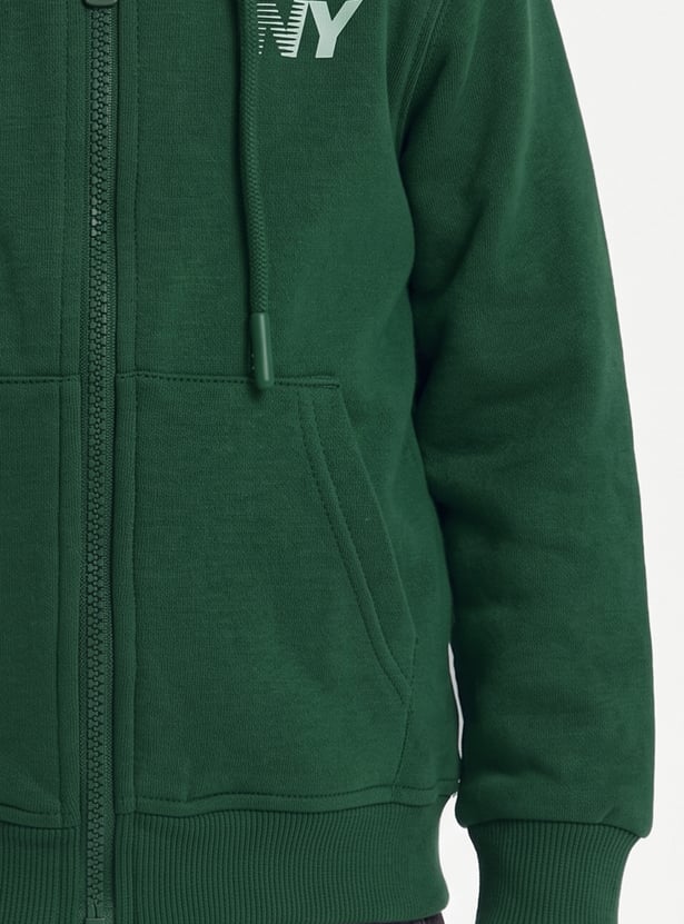 Boys NY Printed Zipper Hoodie