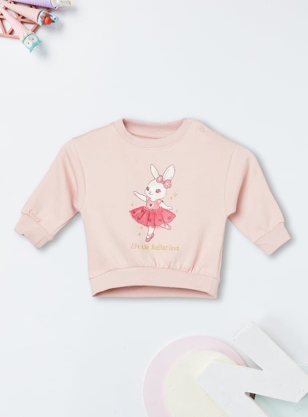 Girls Rabbit Printed Sweatshirt